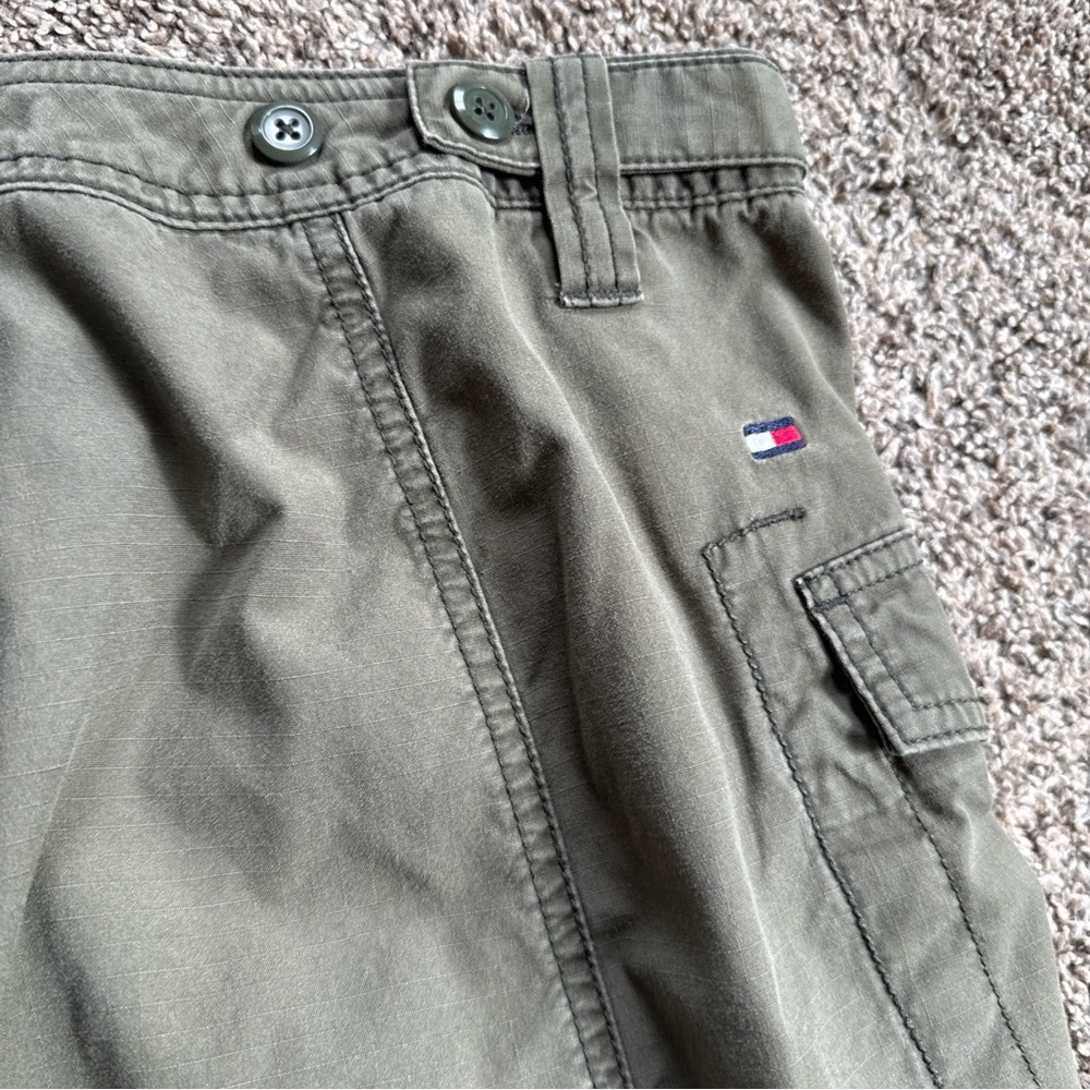 Tommy Hilfiger Women’s Size 8 Olive Green Cargo Pocket Skirt Adjustable Waist - Picture 8 of 10